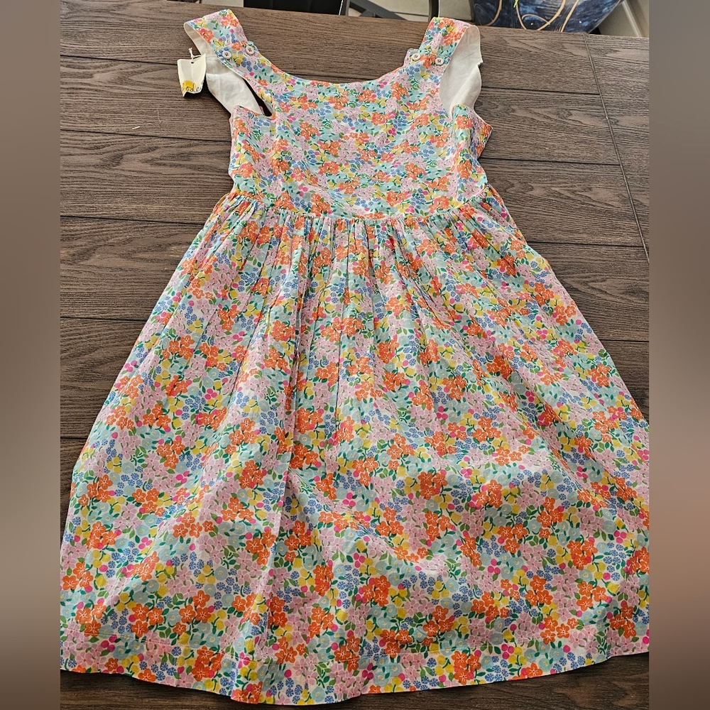 New Mini Boden Multicolored Casual Sundress with Cap Flutter Sleeves